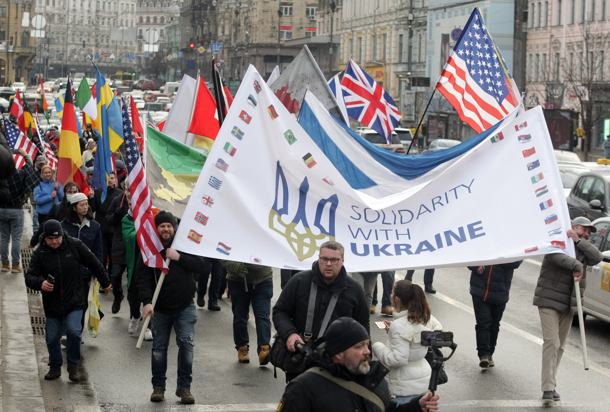 Red is dead: Russian anti-war protesters fly a new flag for peace, Russia